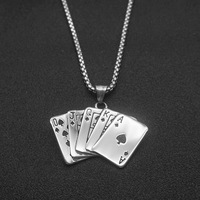 Collier Punk créatif avec pendentif Dieu du Poker pour hommes et femmes, en acier inoxydable 316l, bijoux Hip Hop de rue MGXL458