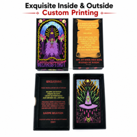 Jeu de tarot personnalisé avec couvercle et boîte en feuille d'or, impression intégrale, 78 cartes pour la divination, vente en gros OEM