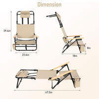 Bestex chaise de soleil en bois inclinable réglable en aluminium de haute qualité chaise de plage pliante en métal chaise de jardin extérieure à bascule