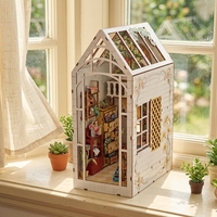 Kit de maison en bois DIY de style dessin animé, mini-maison de jardin, jeu de construction éducatif, puzzle pour enfants et adultes