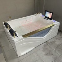 Baignoire Balnéo d'Angle en Acrylique pour 2 Personnes, 1,2-1,7 m, avec Drain, pour Salle de Bain - Modèle 2026 du Fabricant