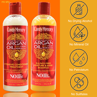 Ensemble de soins capillaires au prix d'usine, nourrissant, anti-frisottis, huile d'argan du Maroc, shampooing et après-shampooing sans sulfate pour cheveux bouclés
