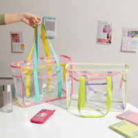 Transparent PVC dames grande capacité luxe sac fourre-tout femmes épissage épaule sac à main mode Design Simple pour l'été