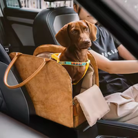 Lit de voiture pour chien de petite taille, écologique et de qualité supérieure, pour console centrale, siège confortable pour animaux de compagnie avec sangle de sécurité