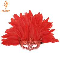 Masque en Plumes de Renard de Qualité Supérieure pour Fêtes, Carnaval Brésilien, Halloween, Soirées Déguisées, Mardi Gras, Cosplay et Spectacles Scéniques