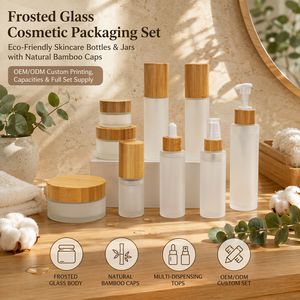 Barattoli in Vetro con Coperchio in Bambù Ecologico e Contagocce - Flacone Cosmetico Sostenibile Satinato per Oli Essenziali - 30ml 50ml 100ml - Product Image 2