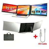 Écran d'extension pour ordinateur portable P7 15,6 pouces, moniteur portable ultra-fin FHD, Plug & Play, triple moniteur pour ordinateur portable pour les voyages, le travail et les jeux