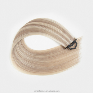 ผมต่อแบบ Genius Weft สีบลอนด์ไฮไลท์ ผมแท้รัสเซีย เกรดเวอร์จิ้น  แบบ Double Drawn Remy  จัดเรียงเกล็ดผม ขายส่ง - Product Image 6