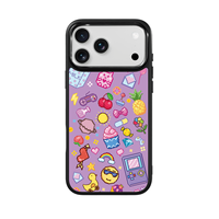 Coque de téléphone AG Feeling Black Edge avec motif puzzle violet doré pour iPhone 17, 17 Pro Max, 16 Pro, 15, 15 Pro Max, 15 Pro, 14 Pro Max – Coque magnétique