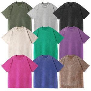230 जीएसएम कपास ओवरसाइज ड्रॉप कंधे ढीले सादे टी शर्ट कस्टम लोगो कपास पहनने वाली विंटेज महिला पुरुषों टी-शर्ट - Product Image 6
