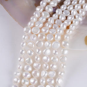 Perles d'eau douce naturelles baroques de 7-8 mm en forme de riz, à double face, avec trou latéral, pour colliers et bracelets DIY - Product Image 5