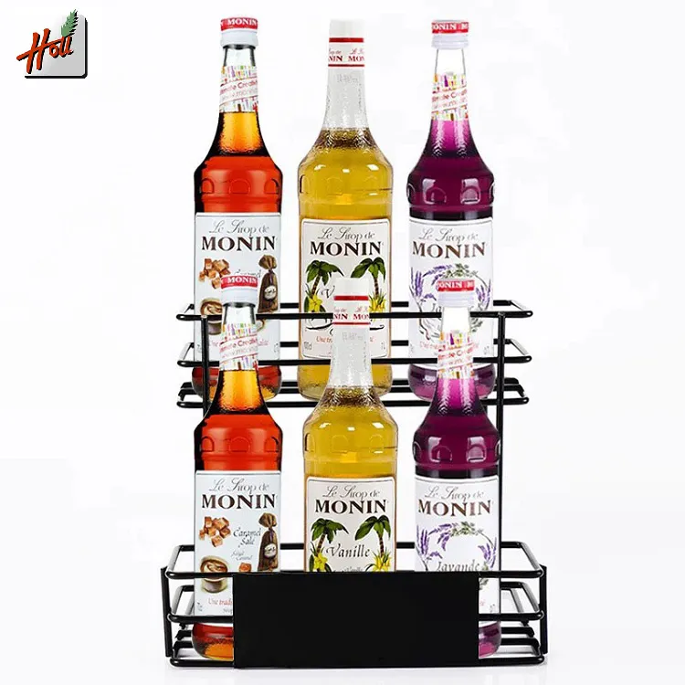 Выставочная стойка для столешницы HOU, металлический держатель для бутылок сиропа/ликера/вина