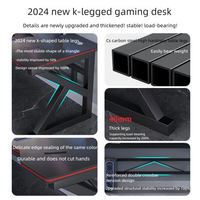 Bureau d'ordinateur moderne en aluminium pour la maison, le bureau et la chambre à coucher, poste de travail e-sport réglable et écologique