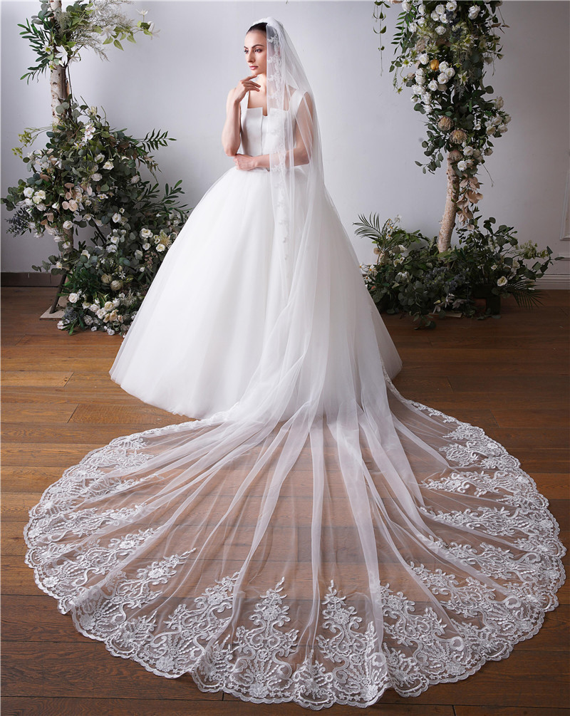 2025 Luxury 3.5M Cathedral Wedding Veil Ivory White Extra  display picture 3