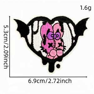 Parches Góticos Bordados Termoadhesivos de Estilo Gótico en Rosa Oscuro para Decoración Personalizada - Product Image 5