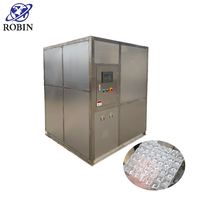 Machine à glaçons en cubes de 1000 kg par jour, 380 V, pour boissons et restaurants, fabrication de glaçons cristallins avec refroidissement par eau