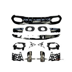 Difusor trasero negro W177 con puntas de escape para Mercedes Benz Clase A W177 <span class=keywords><strong>A35</strong></span> Sport <span class=keywords><strong>Sedan</strong></span> 2019 - Product Image 1