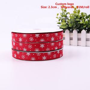 Pita Grosgrain Hadiah Liburan Kualitas Tinggi Grosir Pita Hadiah Kustom 7/8 Inci Selamat Natal - Product Image 2