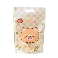 Sacs à fermeture éclair transparents personnalisés en forme de canard de dessin animé pour enfants, emballages de collations, bonbons et biscuits, pochettes cadeaux verticales avec trou pour poignée