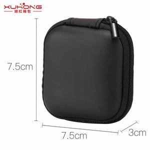 Étui carré étanche pour écouteurs, pochette de rangement rigide en EVA avec doublure en PU et velours, sac de voyage pratique pour câble de données USB, protection intégrée - Product Image 2