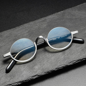 <span class=keywords><strong>Lunettes</strong></span> <span class=keywords><strong>rondes</strong></span> en acétate <span class=keywords><strong>Lennon</strong></span> pour hommes et femmes, faites à la main, super légères, petite monture, style rétro, pour haute myopie, semi-cerclées - Product Image 5
