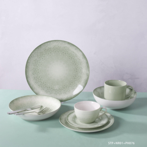 Fabricante <span class=keywords><strong>de</strong></span> Vajillas <span class=keywords><strong>de</strong></span> Cerámica, Juego <span class=keywords><strong>de</strong></span> Vajilla <span class=keywords><strong>de</strong></span> <span class=keywords><strong>Gres</strong></span> <span class=keywords><strong>de</strong></span> 20 Piezas con Diseño Nórdico Natural en Verde Suave para Uso Diario - Product Image 5