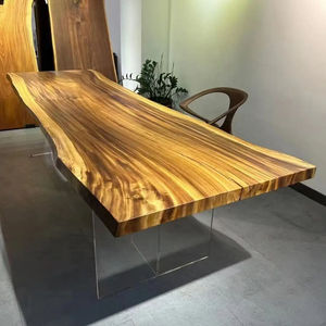 Уникальный дизайн, оптовая продажа с фабрики, плита Monkeypod, эпоксидная плита из цельного орехового дерева, обеденный стол из смолы - Product Image 1