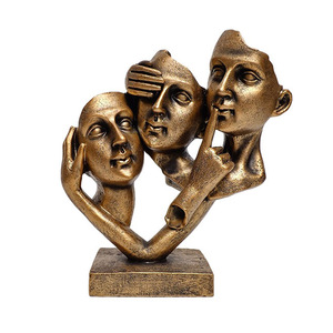 Vente en gros usine : Sculpture de visage en résine 'Le silence est d'or', Figurine humaine moderne et simple, <span class=keywords><strong>Art</strong></span> décoratif d'intérieur, Personnalisable en gros - Product Image 1