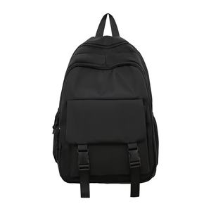 Unisex Multifunctional Casual <b>Backpack</b> Large Capacity Simple Fashion Design <b>Nylon</b> Waterproof Students' Pure Colour Schoolbag - Product Image 3