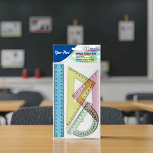 Regla recta de plástico de alta calidad, juego de reglas promocionales para uso escolar infantil, 4 unids/set - Product Image 4