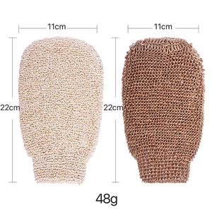 Logo personalizzato esfoliante <span class=keywords><strong>Sisal</strong></span> guanti doccia naturale corpo Scrubber corpo massaggiatore bellezza corpo scrub per il bagno e la doccia donna uomo - Product Image 2