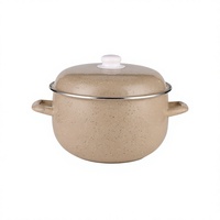 Marmite en émail classique Luhong Turquie avec doubles poignées, compatible gaz et induction, fond en céramique, pour soupes et bouillons, durable et facile d'utilisation