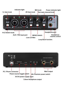 Kit Podcast Professionale Più Venduto Attrezzatura da <span class=keywords><strong>Studio</strong></span> di Registrazione Audio Scheda Audio Interfaccia Audio Rosso <span class=keywords><strong>e</strong></span> Nero - Product Image 5