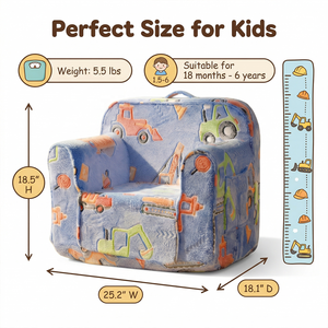 Fauteuil en sherpa doux et confortable pour enfants, fauteuil en mousse moelleux pour tout-petits, pour garçons et filles - Product Image 2