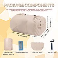 Tente gonflable 4 saisons pour l'été, en tissu Oxford et toile, imperméable, coupe-vent, ouverture automatique rapide pour adultes, camping