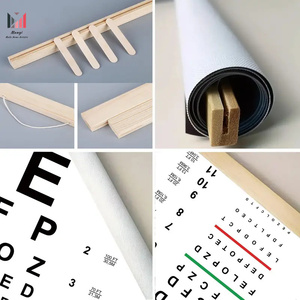Desplazamiento colgante de madera, gráfico de ojo enmarcado, gráfico de prueba de visión, pintura en lienzo, póster de agudeza Visual impreso para decoración del hogar y la clínica - Product Image 3