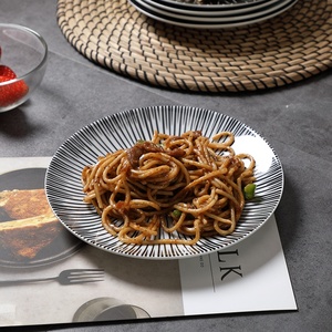 Fábrica al por mayor 8 "platos de cerámica negra nuevo hueso China <span class=keywords><strong>restaurante</strong></span> cena juegos Platos y platos <span class=keywords><strong>tapas</strong></span> plato de cerámica - Product Image 2