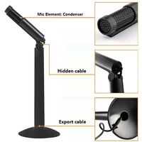 Microfono a Condensatore da Scrivania con Connettore da 3,5mm per PC, Leggero e Portatile per Conferenze e Uso Informatico