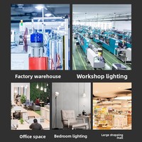 Ampoule LED en aluminium E27 à culot à vis, haute puissance, pour ateliers d'usine, chantiers de construction, 150W de puissance nominale, économe en énergie, globe, garantie 3 ans