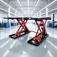 Elevador de Tijera para Autos con Certificación CE, Capacidad de 4000 kg, Elevación Media, Sin Enlaces Cruzados, Amplio Espacio de Trabajo para Drenaje de Aceite, Reparación de Vehículos, Talleres 4S