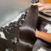 Paquete de Cabello Humano Virgen Vietnamita Liso Natural Sin Procesar, Cutícula Alineada, Proveedor de Cabello Virgen, Extensiones de Cabello Indio y Camboyano