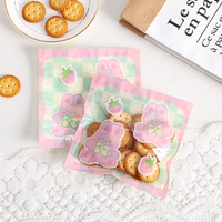 Sachet de conservation alimentaire scellé petit format motif dessin animé, pour bonbons gélifiés, fruits secs, noix de cajou, bonbons, biscuits, petit sac en plastique avec fermeture éclair