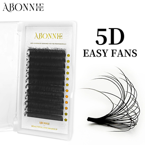 Abonnie C D <span class=keywords><strong>Curl</strong></span> 0,07 Mix 5D Camelia Extensión de pestañas Auto Fan Cachemira Mate Negro Easy Fan Extensiones de pestañas - Product Image 2