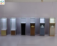Vitrine d'exposition simple HonTay, design moderne, pour bijouterie, parfumerie, vitrine personnalisée, aluminium, verre trempé, LED UV