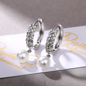 Orecchini a Forma di Spiga di Grano, Eleganti Orecchini Pendenti Ispirati alle Perle, Gioielli Minimalisti per Donne - Product Image 2