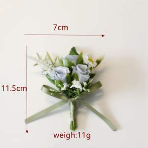 All'ingrosso simulazione artificiale dello sposo della sposa di nozze del ballo di fine anno di moda del corpetto della rosa spilla del fiore del polso del fiore della spalla - Product Image 6