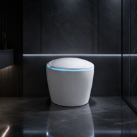 Toilette intelligente avec affichage numérique, bidet UV, siphon en P, siège chauffant, chasse d'eau automatique et télécommande