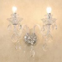 Lampu dinding kristal Eropa Modern minimalis rumah ruang tamu koridor dekorasi dinding pencahayaan Retro kafe lampu dinding kristal