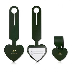 Custom Logo Travel Accessory Name <b>ID</b> Heart Shape Luggage <b>Tags</b> Pu Leather Personalized Luggage <b>Tag</b> - Product Image 2