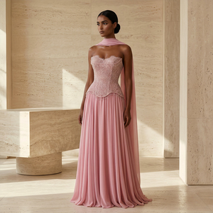 Buy In Bulk Dusty Rose Dress Elegant Satin Material | Alibaba.com